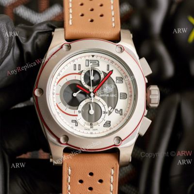 Tag Heuer Carrera MP4-12C Chronograph Watch Black Dial Brown Leather Strap-Best Tag Heuer Replica Watches